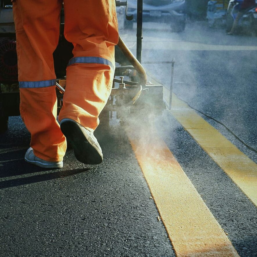 road line painting